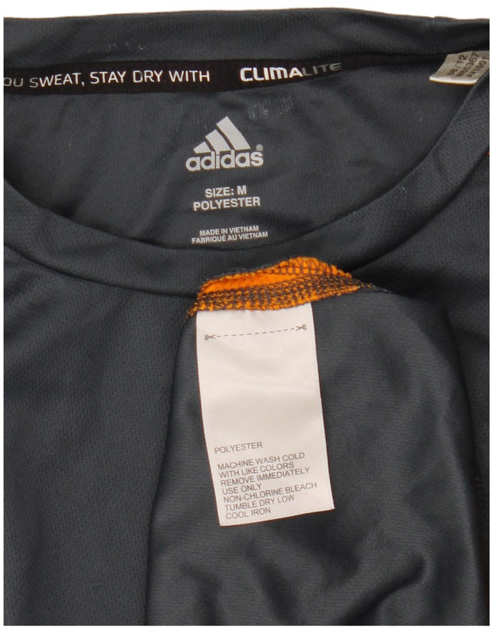 Adidas Męska koszulka Climalite Top z poliestru w kolorze średnioszarym