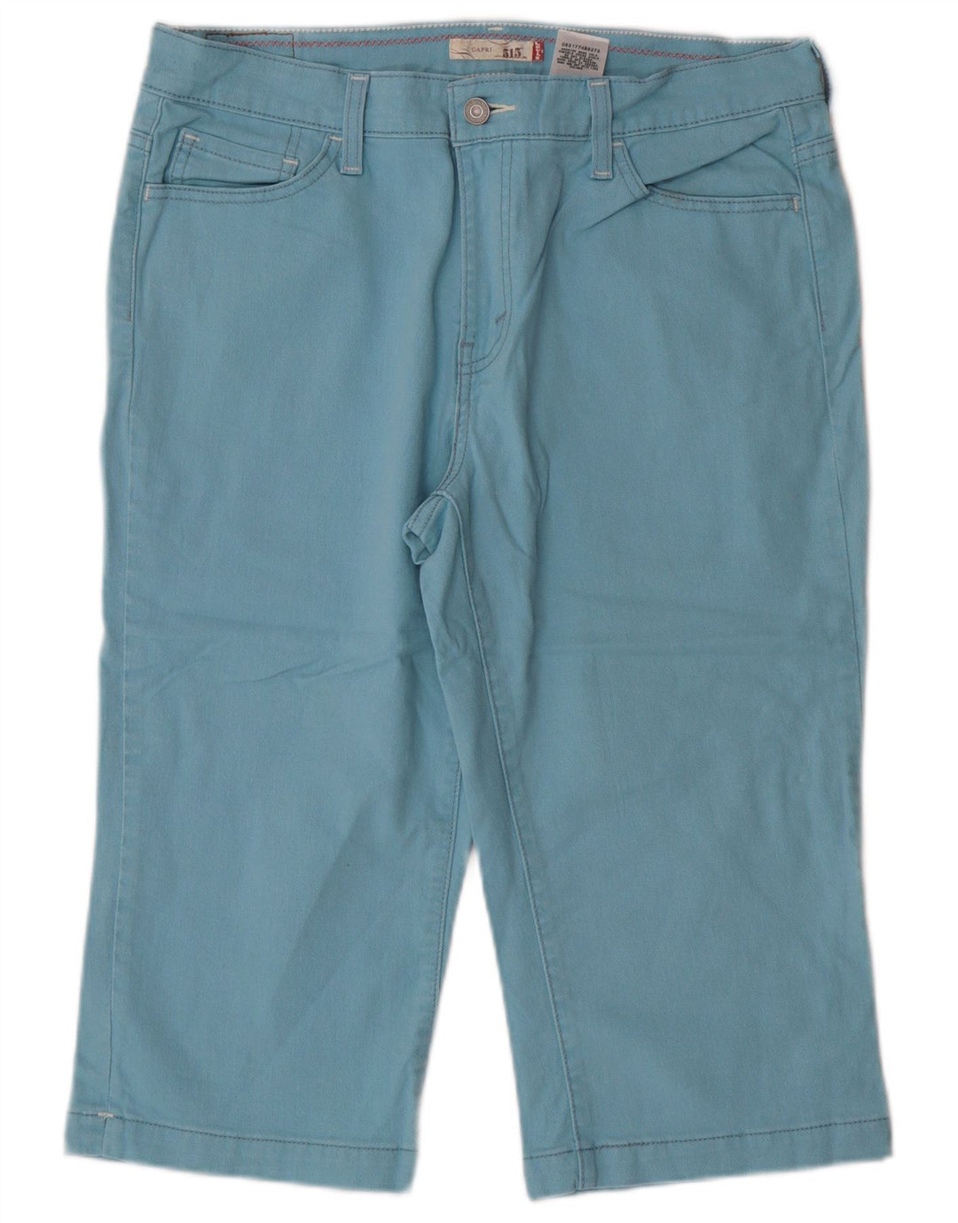 Damskie jeansy Levi's 515 Capri US 12, duże, W34, niebieskie, bawełniane, klasyczne