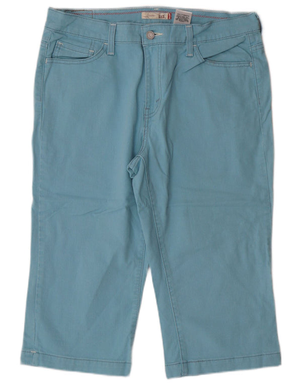 Damskie jeansy Levi's 515 Capri US 12, duże, W34, niebieskie, bawełniane, klasyczne