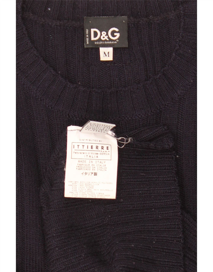 Dolce & Gabbana Męski sweter z okrągłym dekoltem Ittierre, średni granatowy