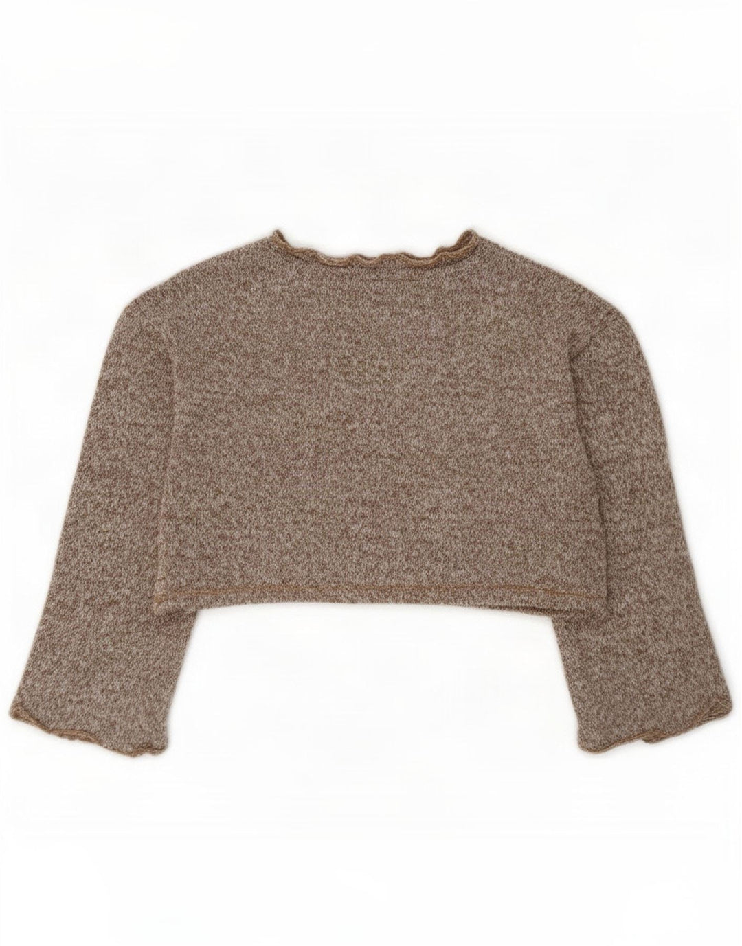 Damski krótki top oversize Zara z długim rękawem, UK 10, mały, brązowy poliester