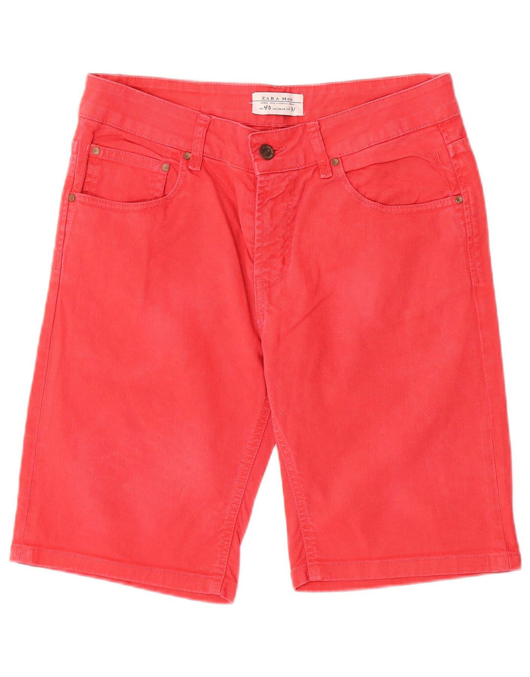 Męskie spodenki jeansowe Zara EU 40 Medium W31 Czerwone