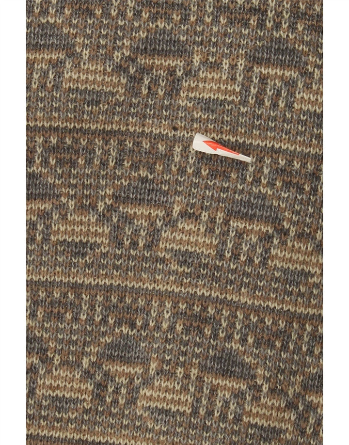 Sweter męski w stylu vintage, średnioszary, Fair Isle Wool