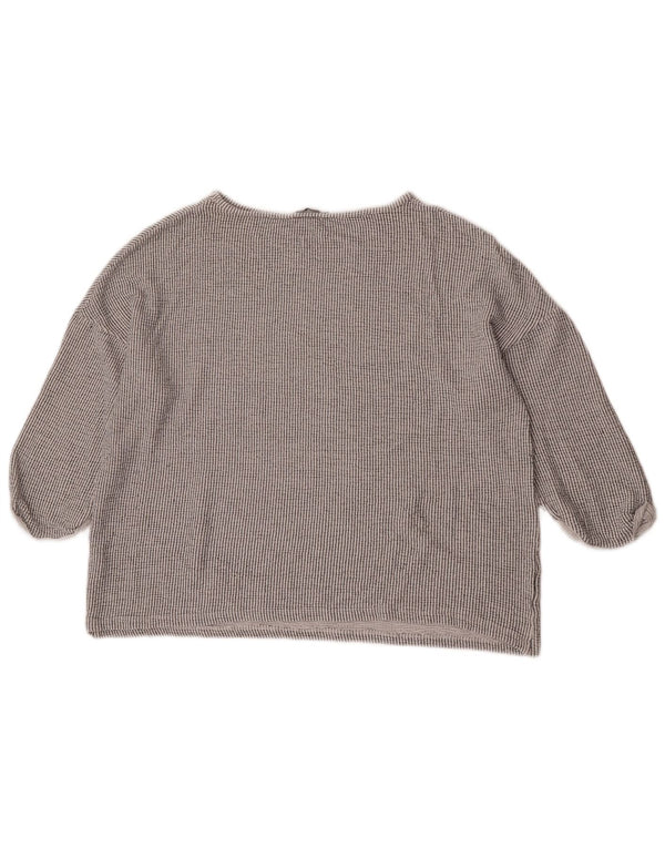 Damska bluzka oversize z rękawem 3/4 Zara UK 14 w średnie szare paski