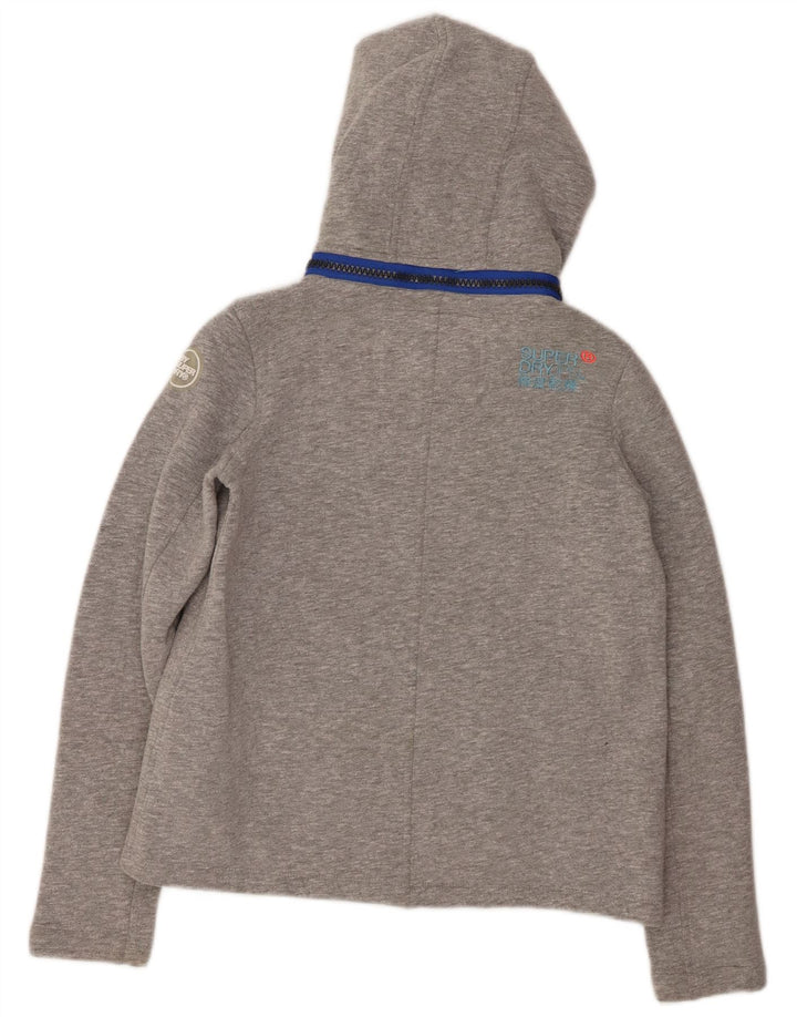 Damski sweter z kapturem i zamkiem SUPERDRY UK 10, mały, szary poliester