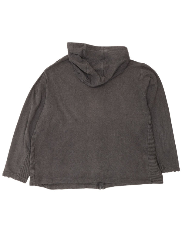 Adidas Męski sweter z kapturem i zamkiem błyskawicznym 2XL Szara bawełna