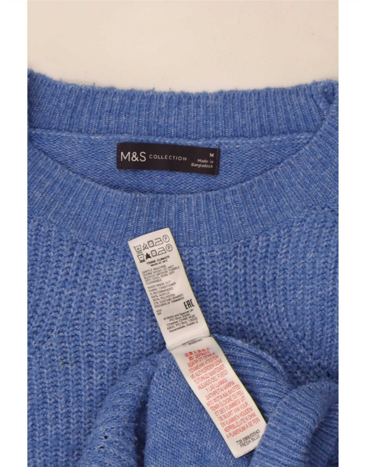 Marks & Spencer Damski sweter oversize z okrągłym dekoltem, UK 14, średni niebieski