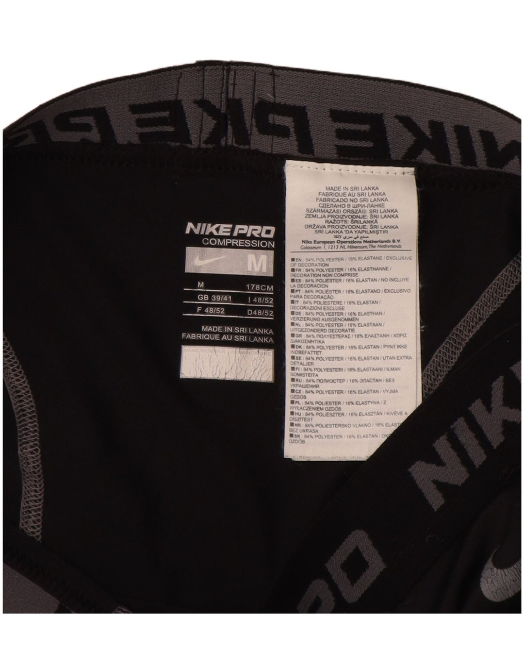 Męskie legginsy Nike Graphic UK 39/41, średni czarny poliester
