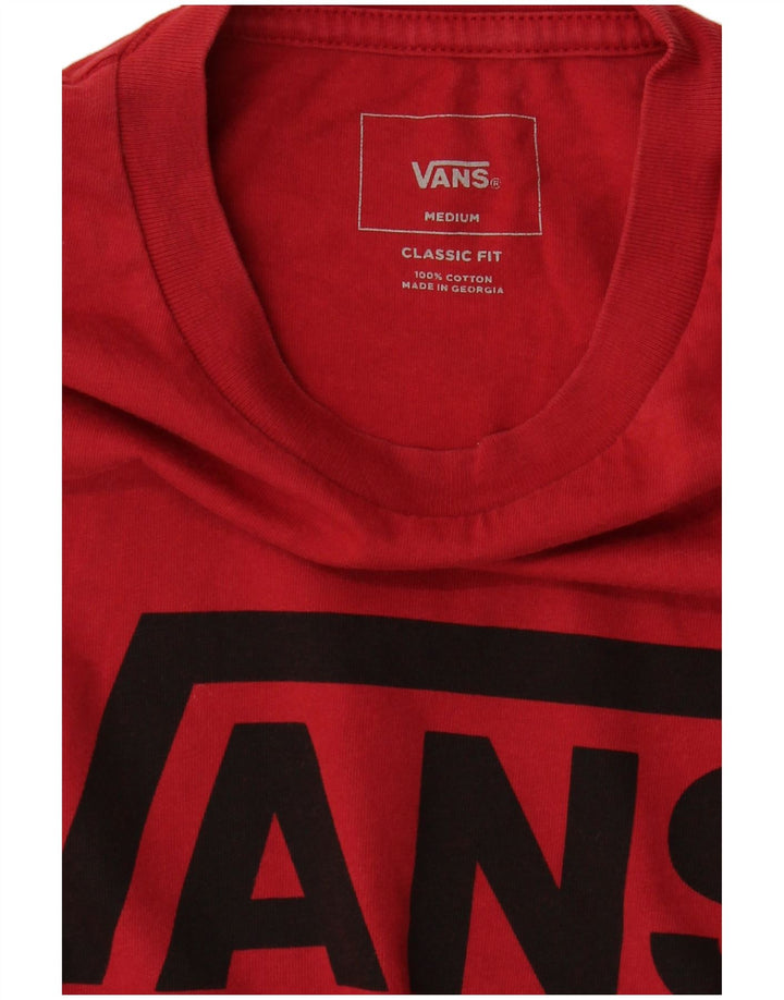 Męski T-shirt Vans o klasycznym kroju, bawełniany, średni czerwony