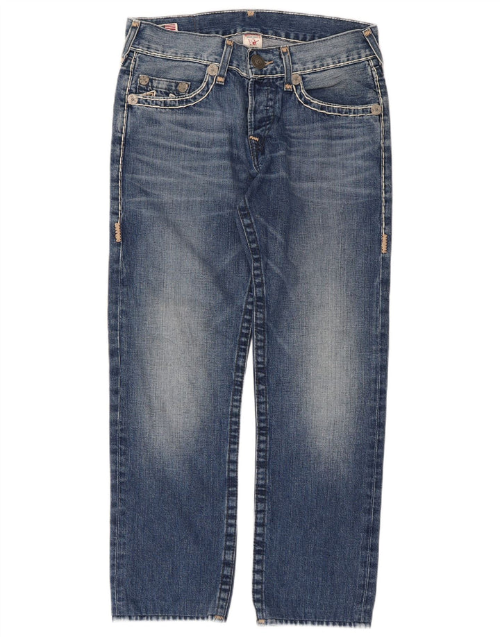 Damskie proste dżinsy True Religion W31 L28 Niebieskie bawełniane