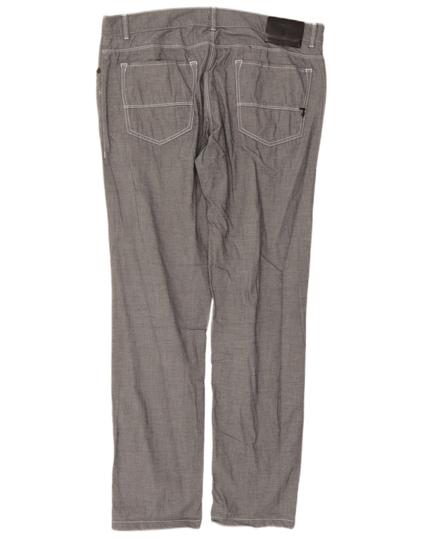 Męskie proste spodnie codzienne Trussardi IT 50 Large W36 L30 Szara bawełna