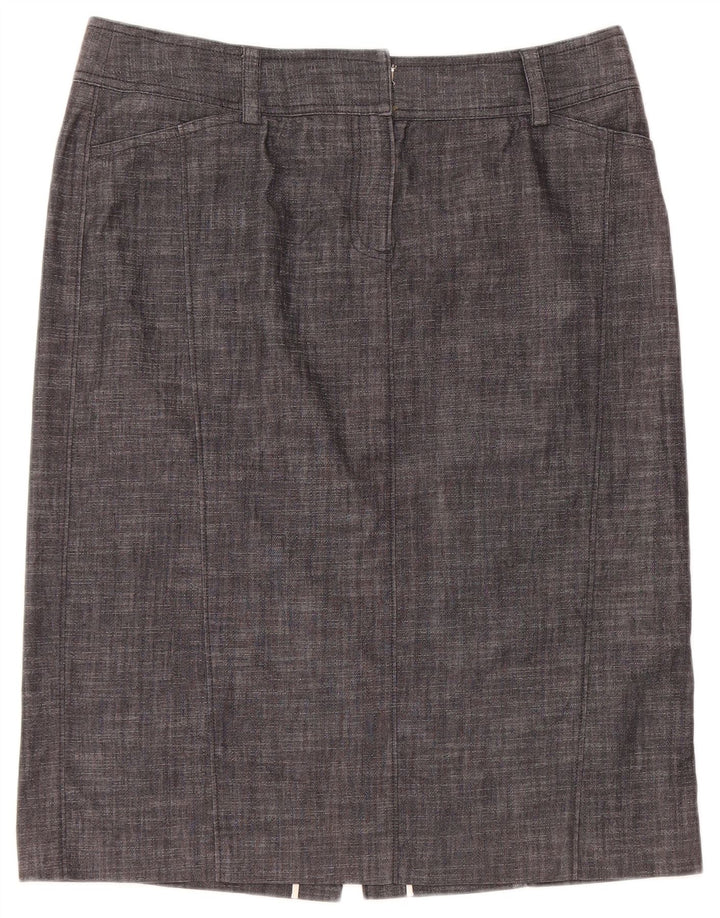 J. CREW Damska prosta spódnica US 12 duża W32 szara bawełna
