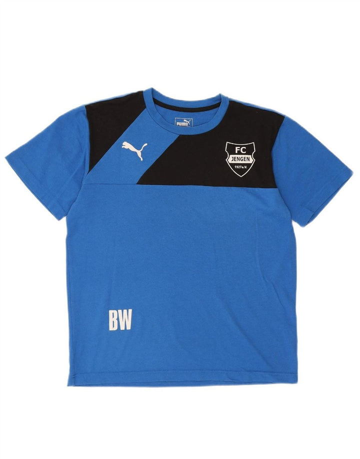 PUMA Mens FC Jengen T-Shirt Top Medium Blue Colourblock Polyester