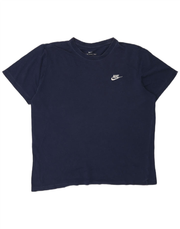 T-shirt męski Nike, duży, granatowy, bawełniany