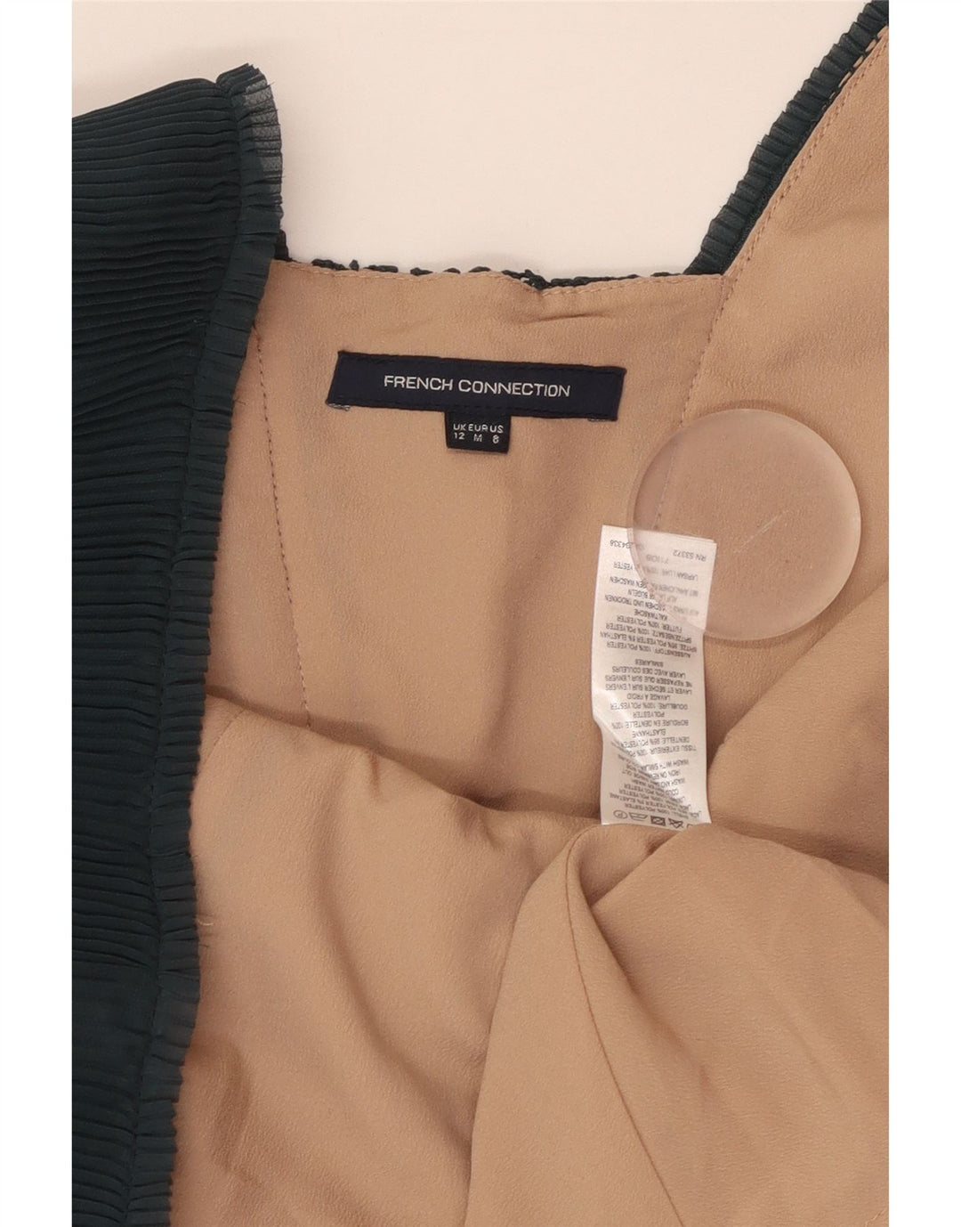 FRENCH CONNECTION Damska sukienka o linii A bez rękawów UK 12 Średnia zieleń