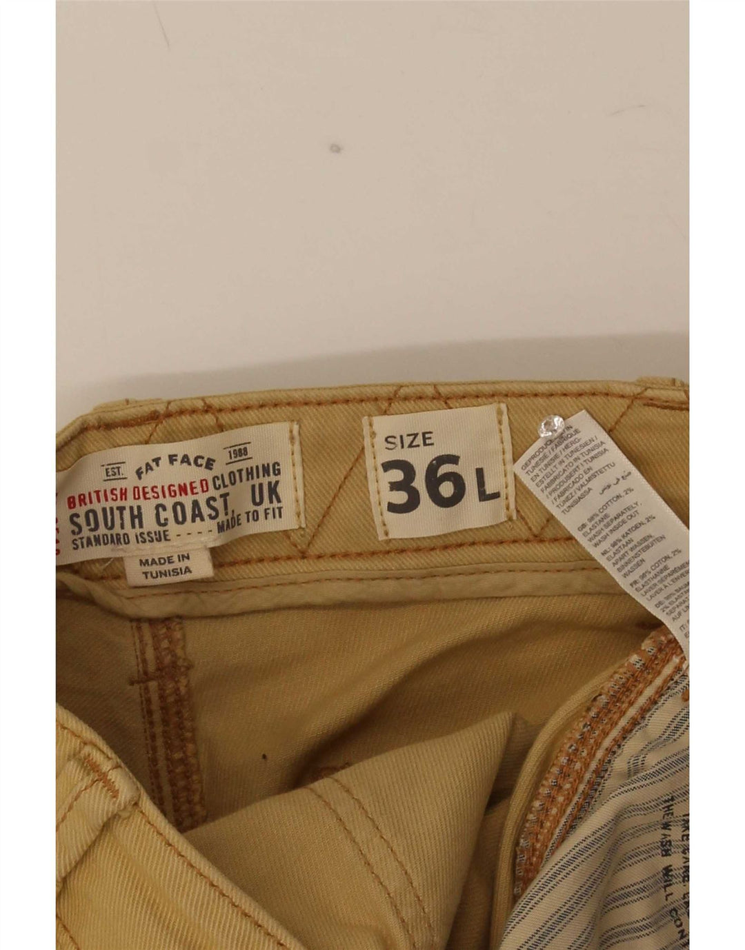 Męskie bermudy Fat Face W36, duże, beżowe, bawełniane