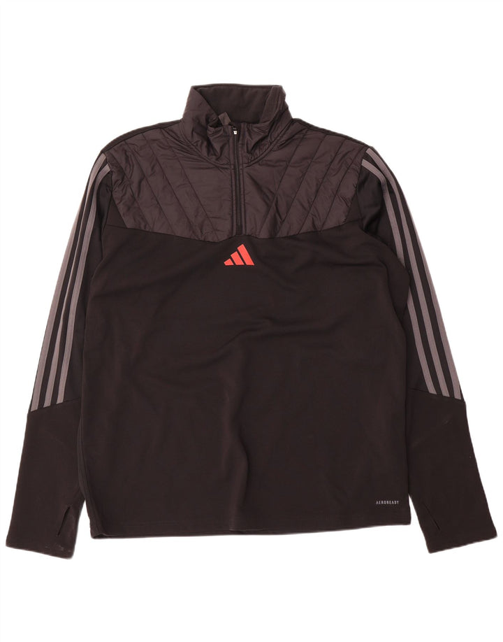 Adidas Męskie Aeroready Zip Neck Pullover Dres Top XL Czarny Kolorblok