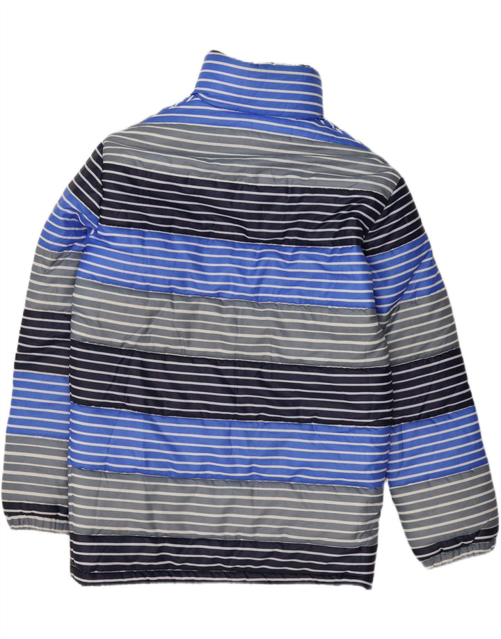 INNSBRUCK Mens Padded Jacket IT 48 Medium Blue Striped Polyester Vintage Innsbruck and Second-Hand Innsbruck from Messina Hembry 