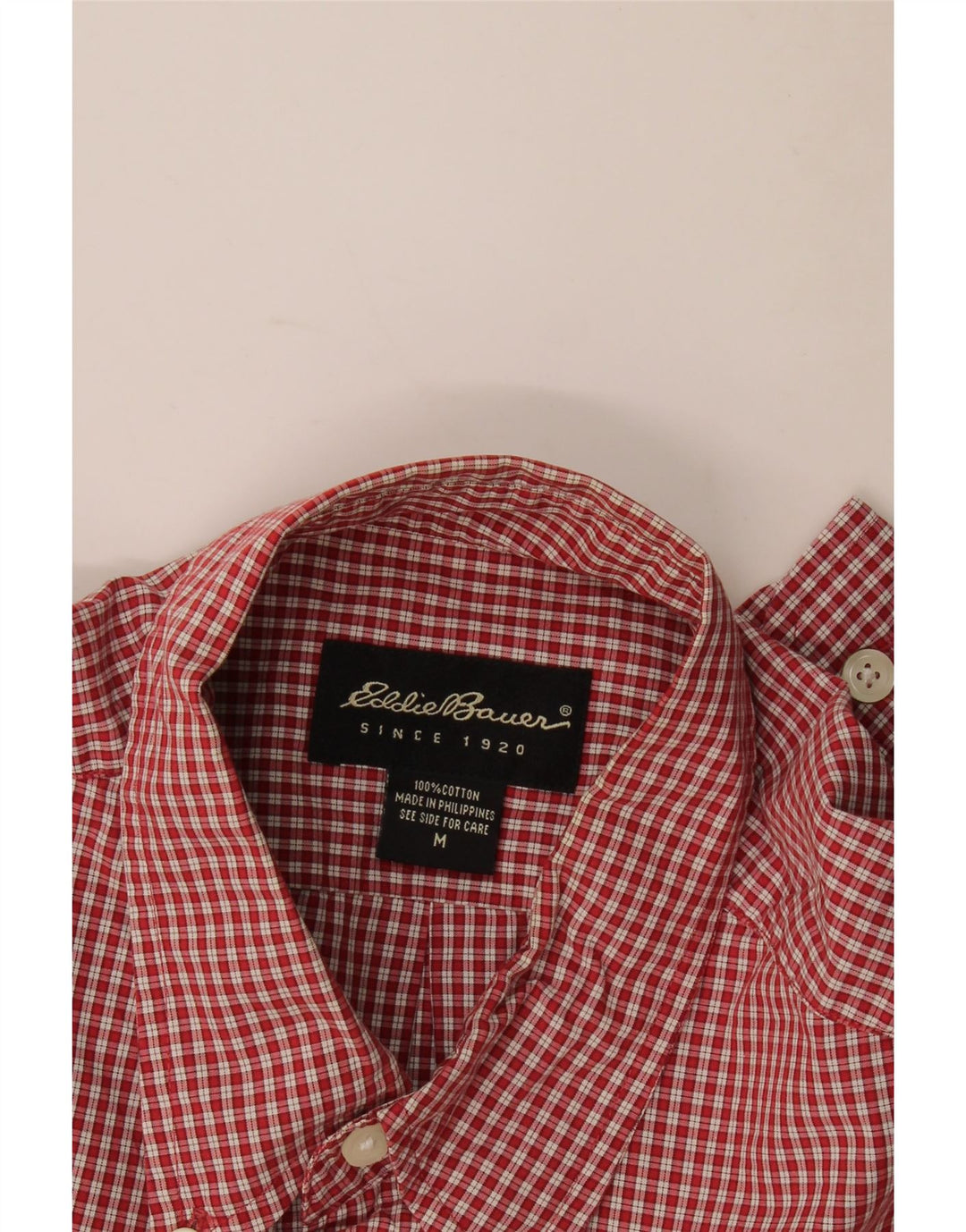 Koszula męska Eddie Bauer, bawełniana w średnią czerwoną kratkę