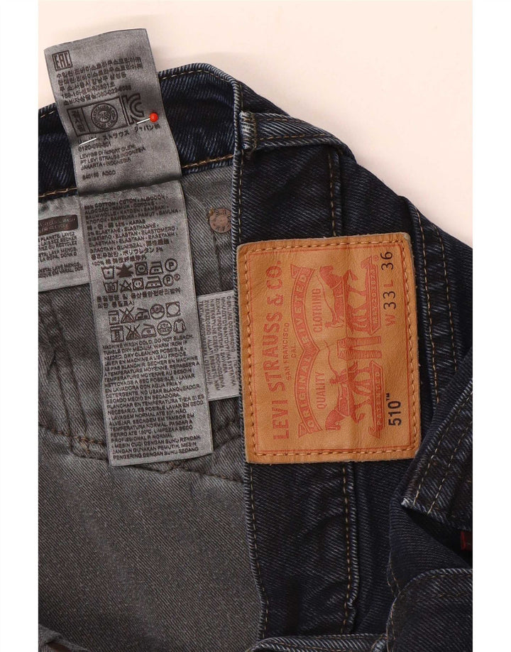 Męskie spodenki jeansowe Levi's 510 W33 Średni granatowy, bawełniany
