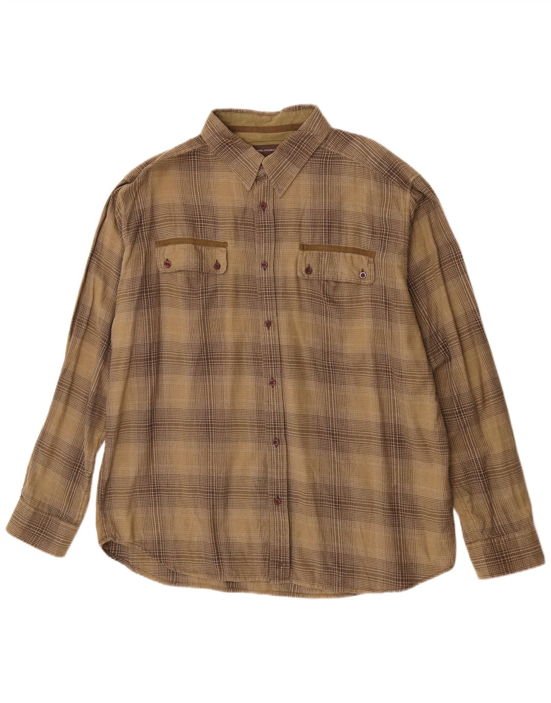 Męska koszula flanelowa Wrangler 2XL, bawełniana krata khaki