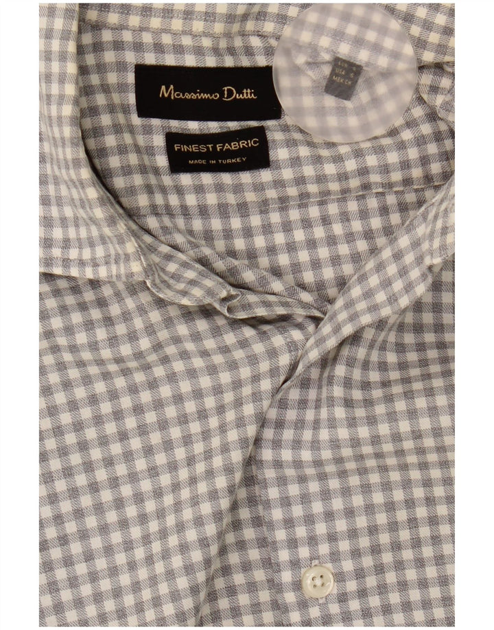 Koszula męska Massimo Dutti, mała, szara kratka