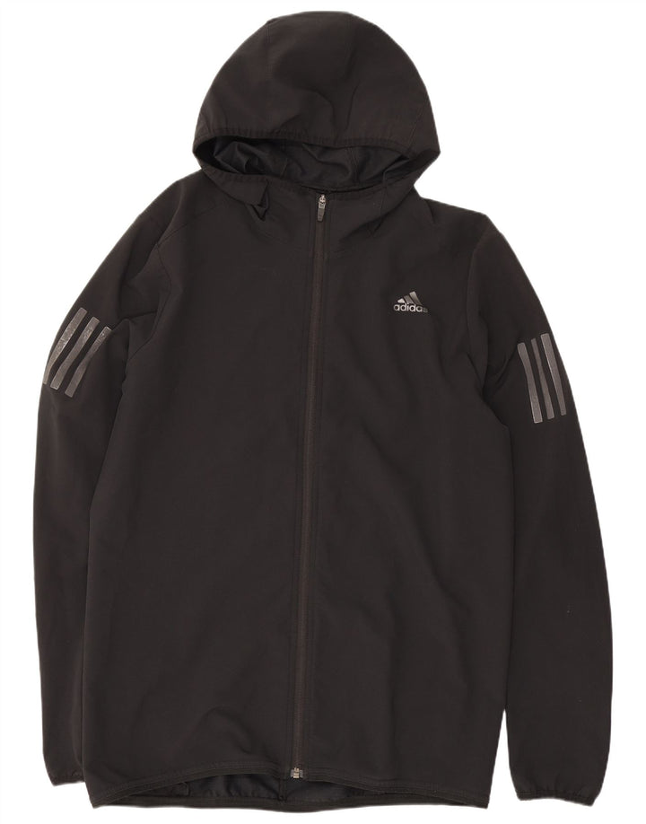 Adidas Męska bluza dresowa z kapturem, średnia czarna poliester
