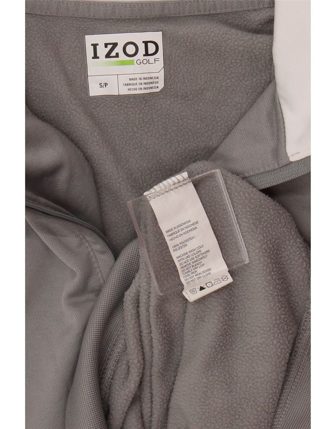 Izod Męski sweter z zamkiem błyskawicznym, mały, szary poliester