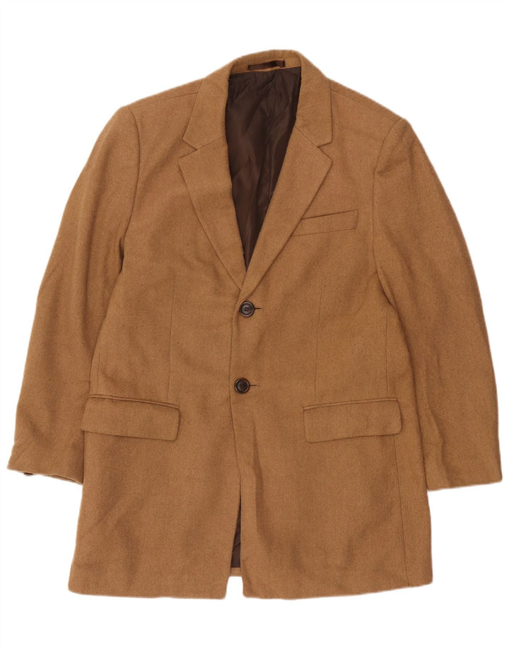 Marks & Spencer Męska marynarka zapinana na 2 guziki, UK 38, średni brązowy poliester