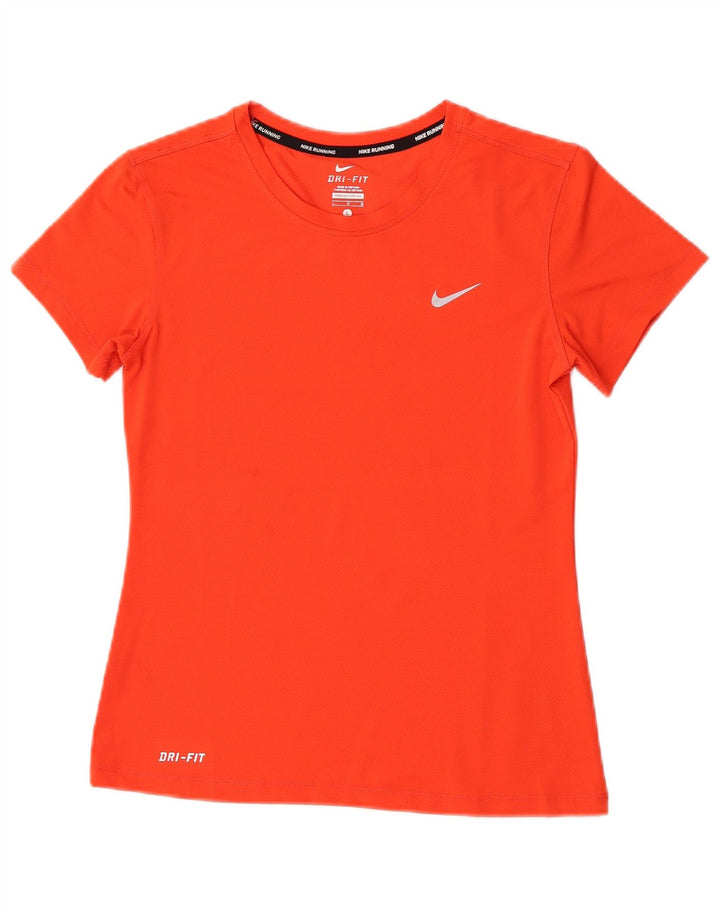 Damska koszulka Nike Dri Fit Graphic Top UK 14, duży, pomarańczowy poliester