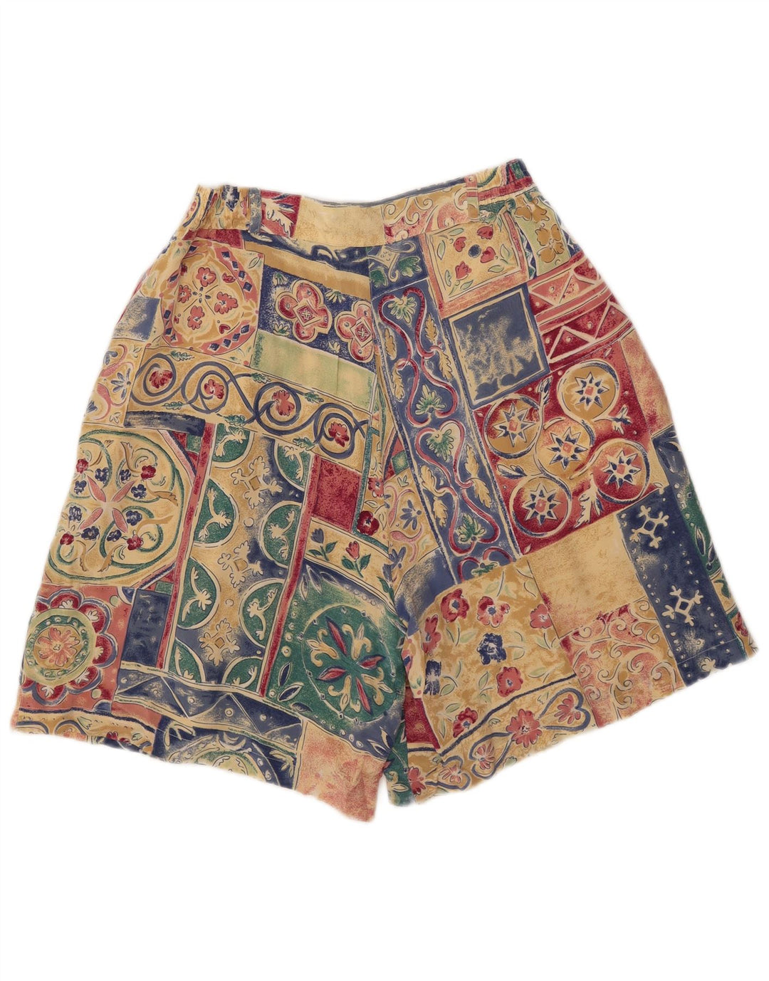 Vintage damskie spodenki Chino W28 średni wielobarwny patchworkowy jedwab