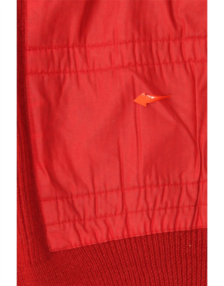 Męski sweter z okrągłym dekoltem w stylu VINTAGE IT 52, duża czerwona wełna z blokami kolorów