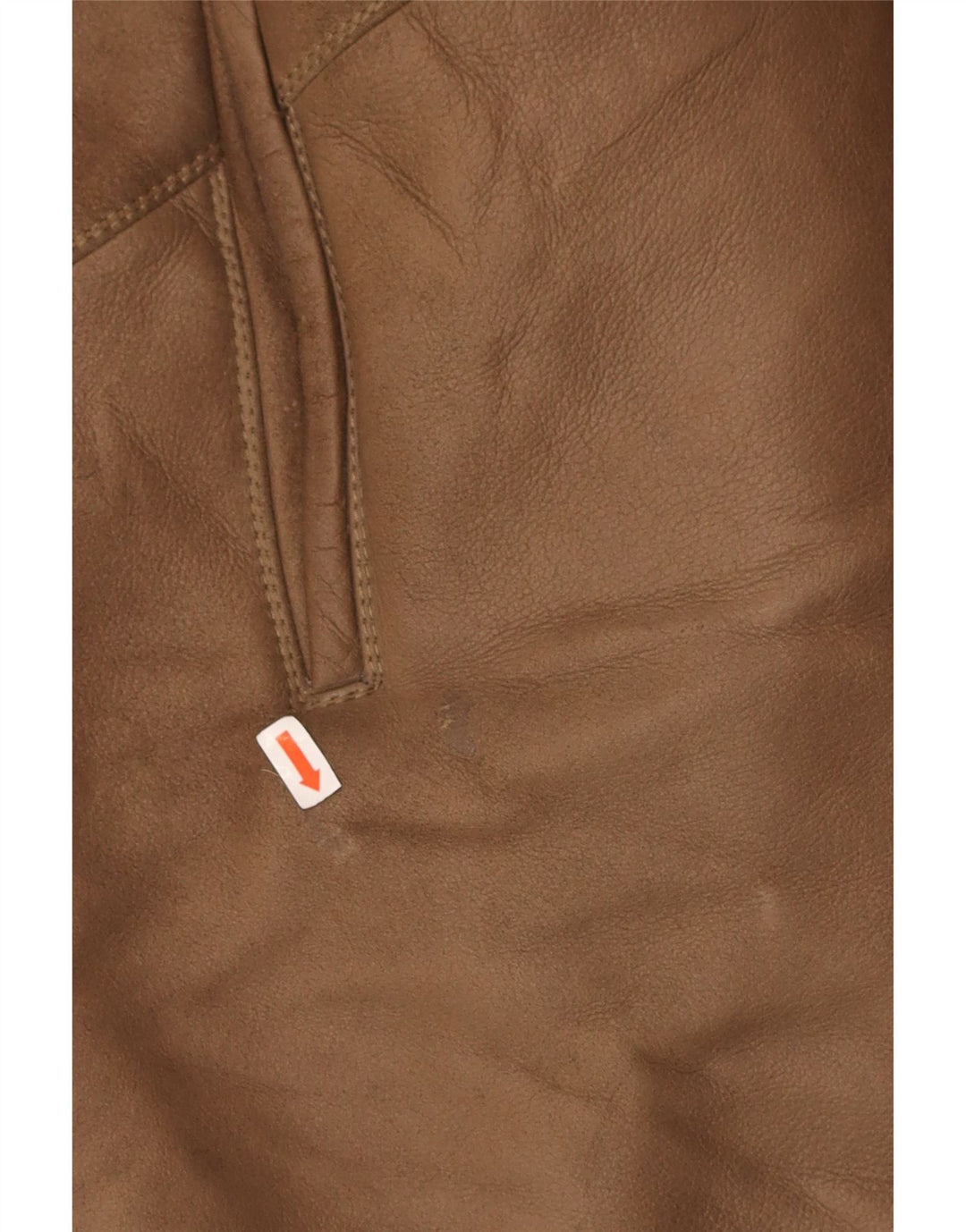 VINTAGE Womens Oversized Shearling Coat IT 42 Medium Brown Leather