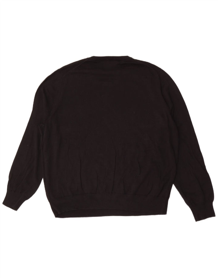 Marks & Spencer Męski sweter z okrągłym dekoltem, 3XL, czarny, bawełniany