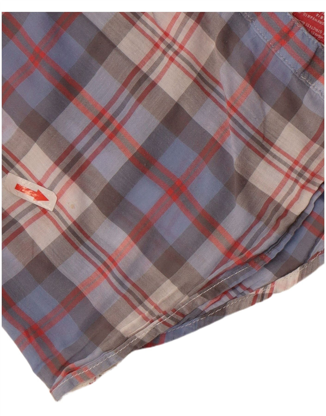 Damska koszula z rękawem 3/4 Superdry, UK 14, bawełniana w średnią niebieską kratkę