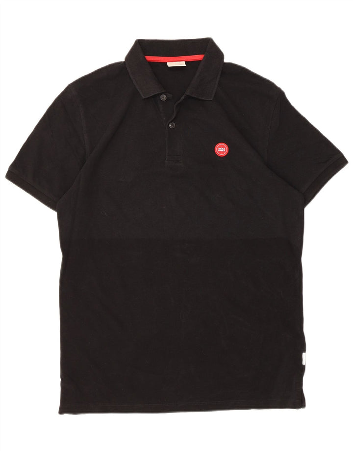 Męska koszulka polo Jack & Jones, mała, czarna, bawełniana