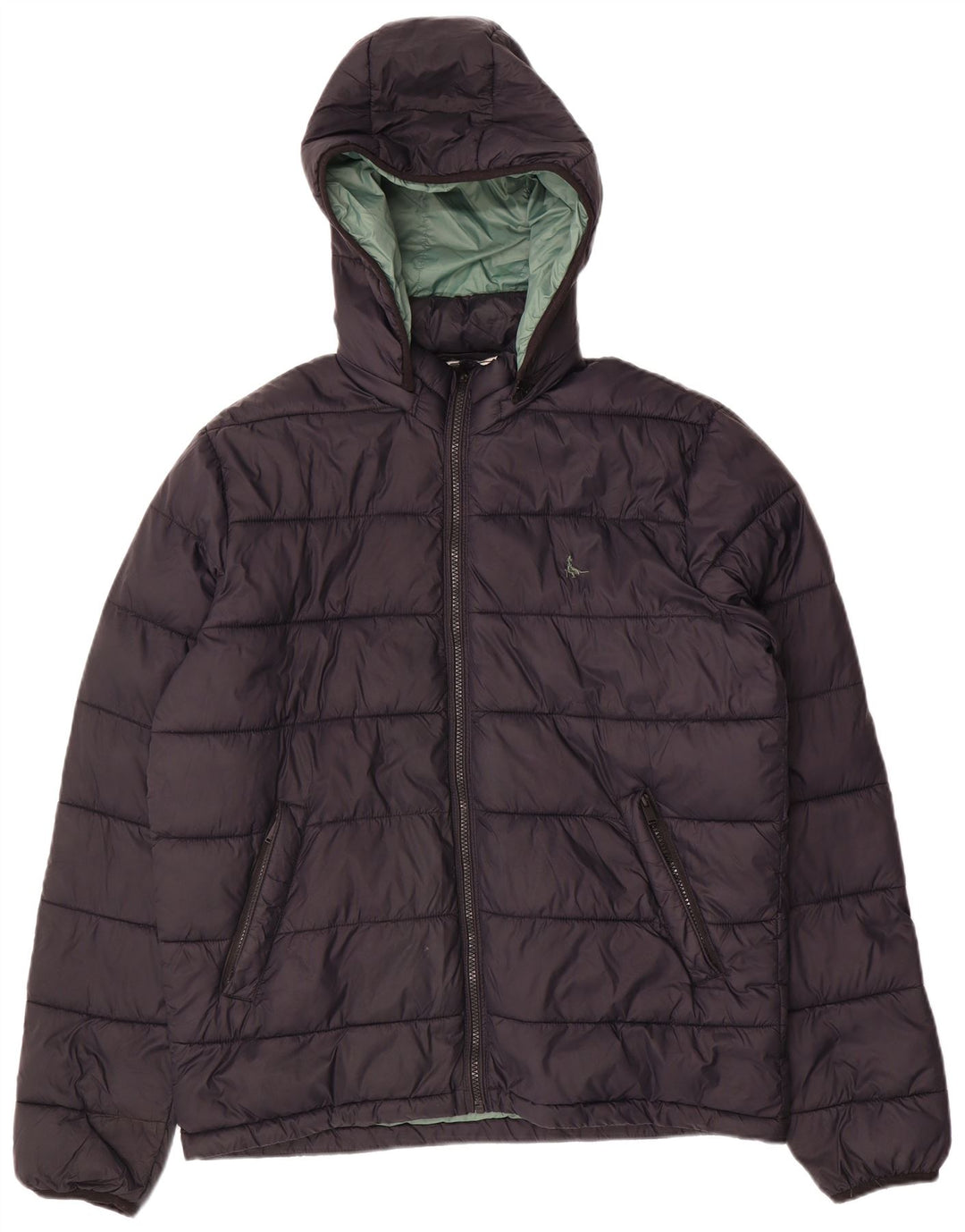 Męska wyściełana kurtka z kapturem Jack Wills UK 38 Średni czarny nylon