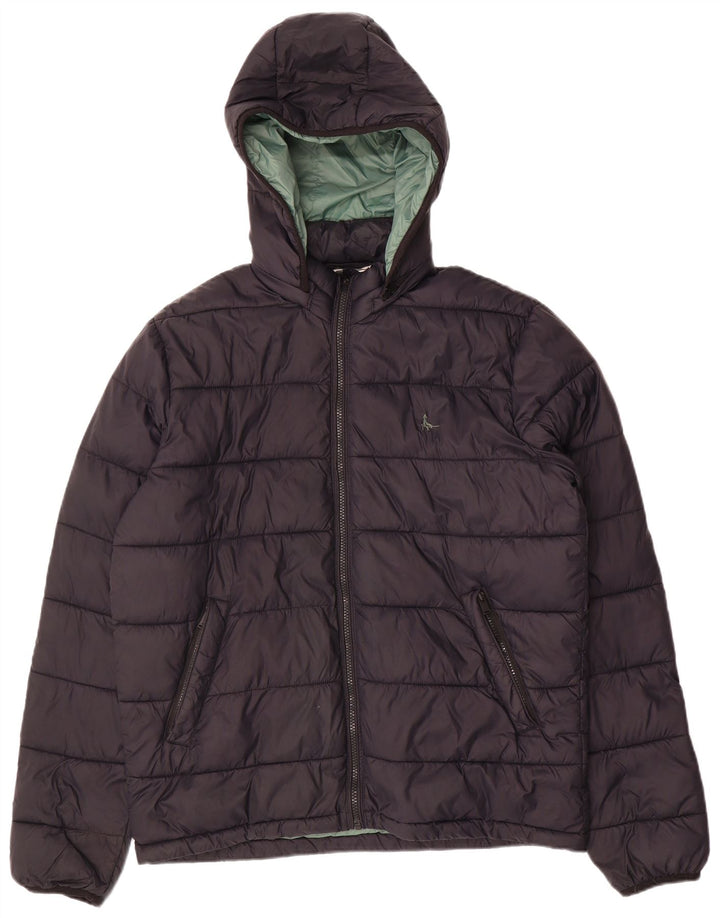 Męska wyściełana kurtka z kapturem Jack Wills UK 38 Średni czarny nylon