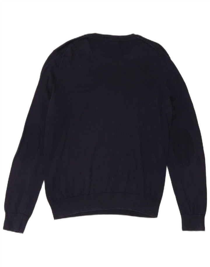 Lacoste Męski sweter z dekoltem w kształcie litery V, rozmiar 4, średni granatowy, bawełniany