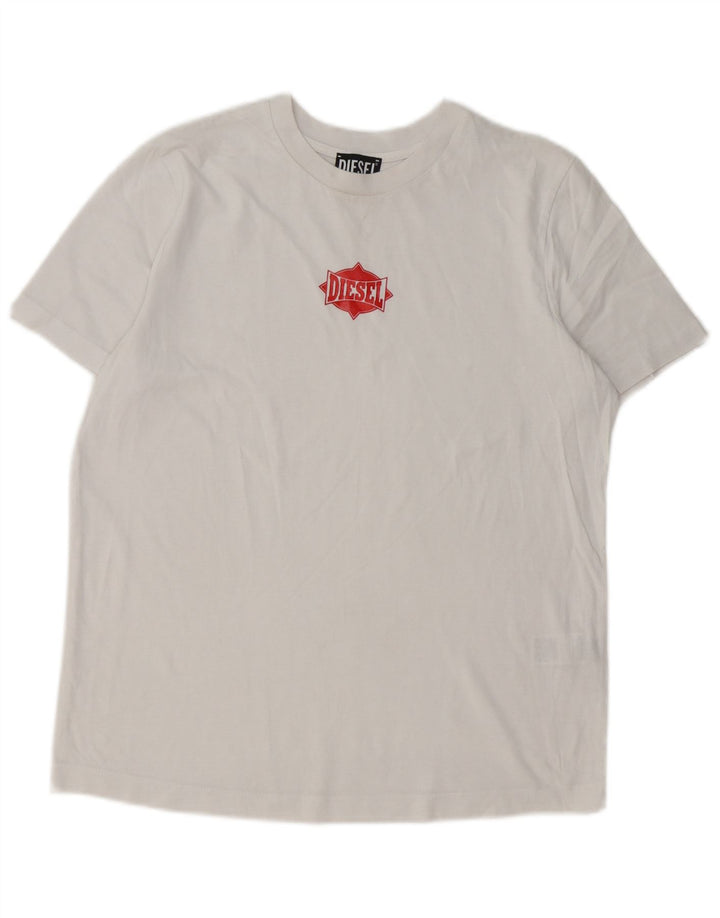 Chłopięcy T-shirt z grafiką Diesel, rozmiar 13-14 lat, duży, biały