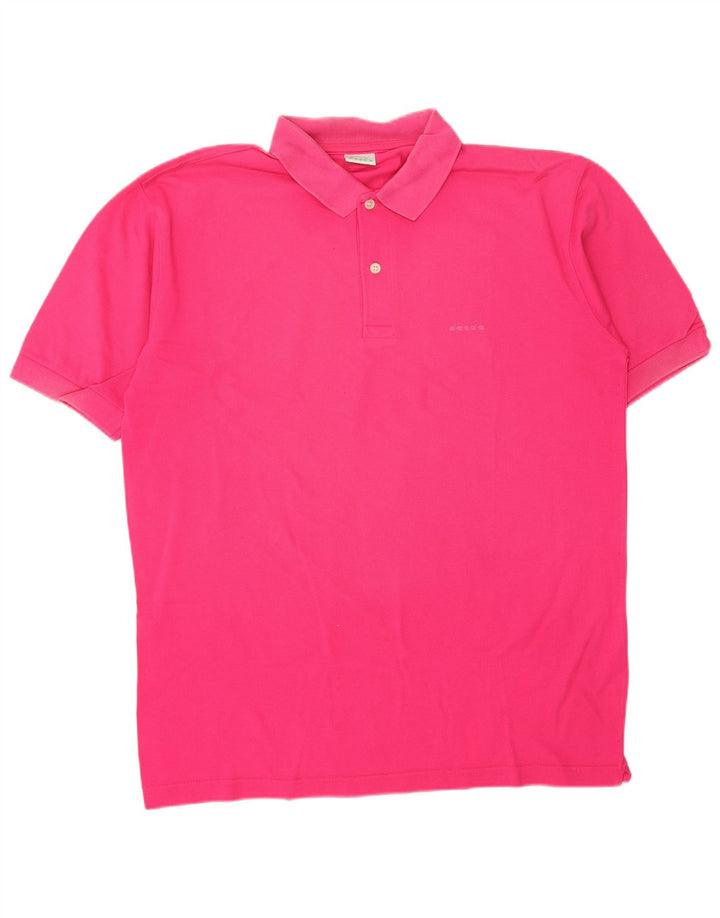 Męska koszulka polo DIADORA, duża, różowa, bawełniana