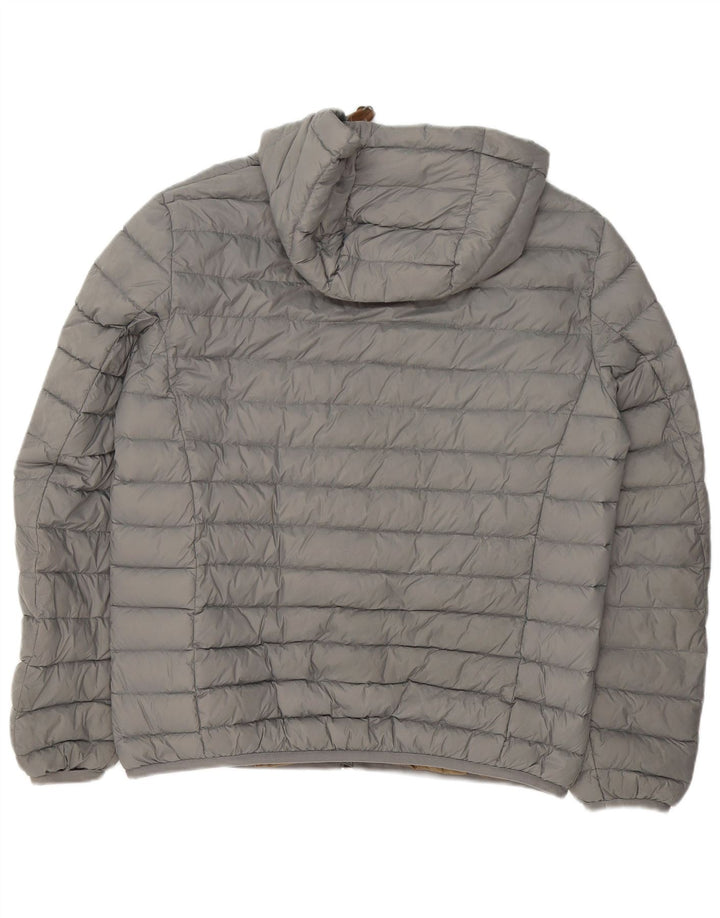 Męska ocieplana kurtka z kapturem Massimo Dutti UK 42 XL, szary nylon