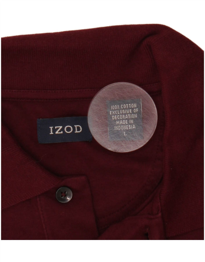 Męska koszulka polo Izod, duża, bordowa, bawełniana