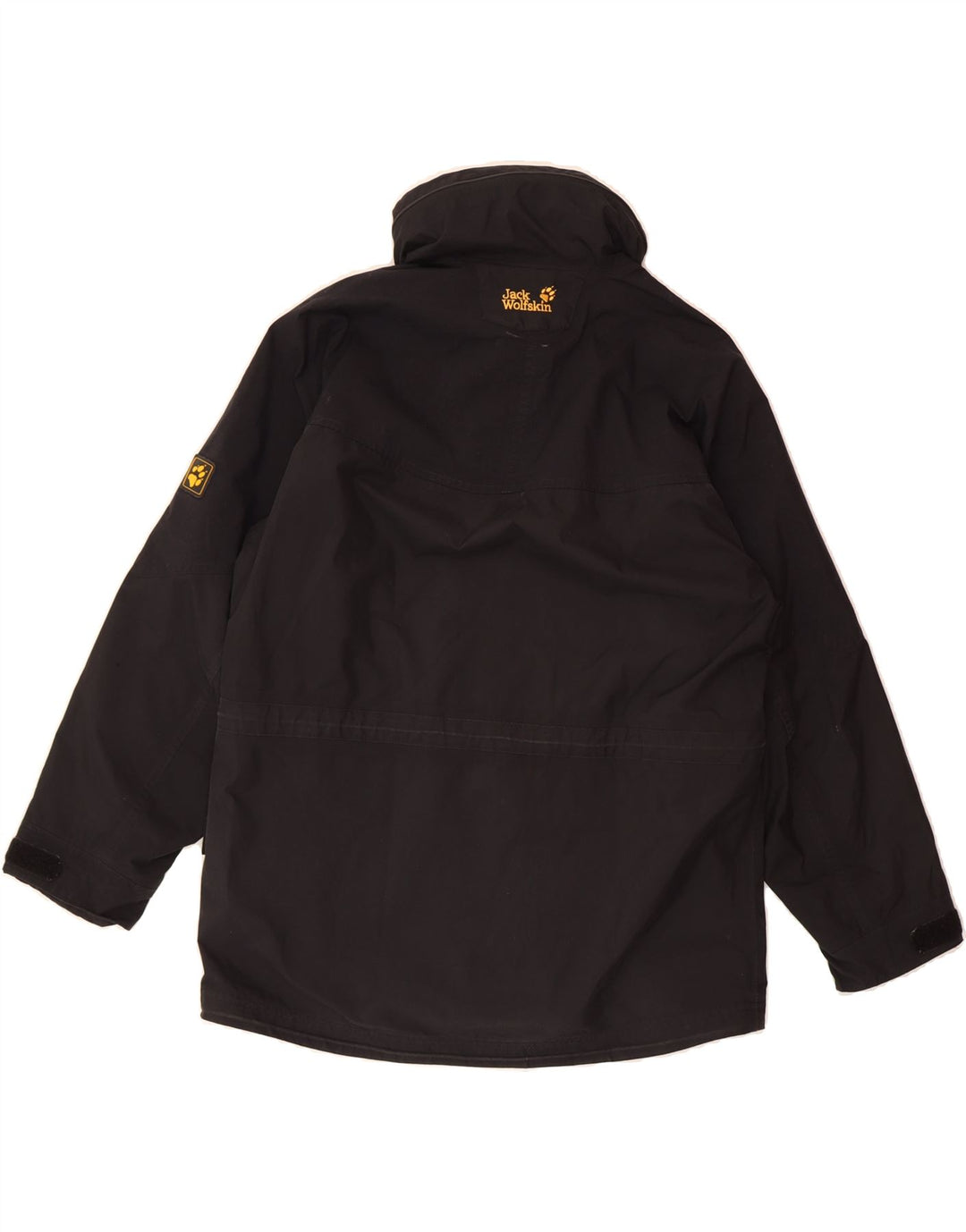 JACK WOLFSKIN Womens Hooded Rain Jacket UK 10 Small Black Polyester Vintage Jack Wolfskin and Second-Hand Jack Wolfskin from Messina Hembry 