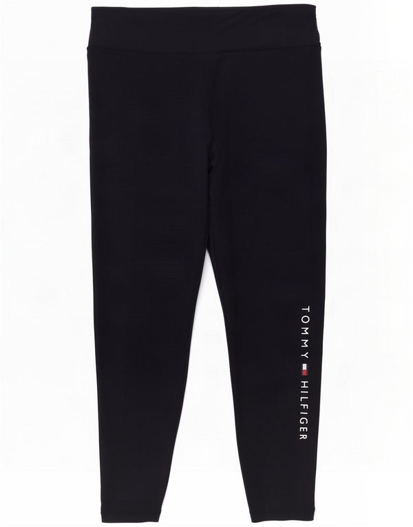 Damskie legginsy graficzne Tommy Hilfiger UK 18 XL granatowe, bawełniane