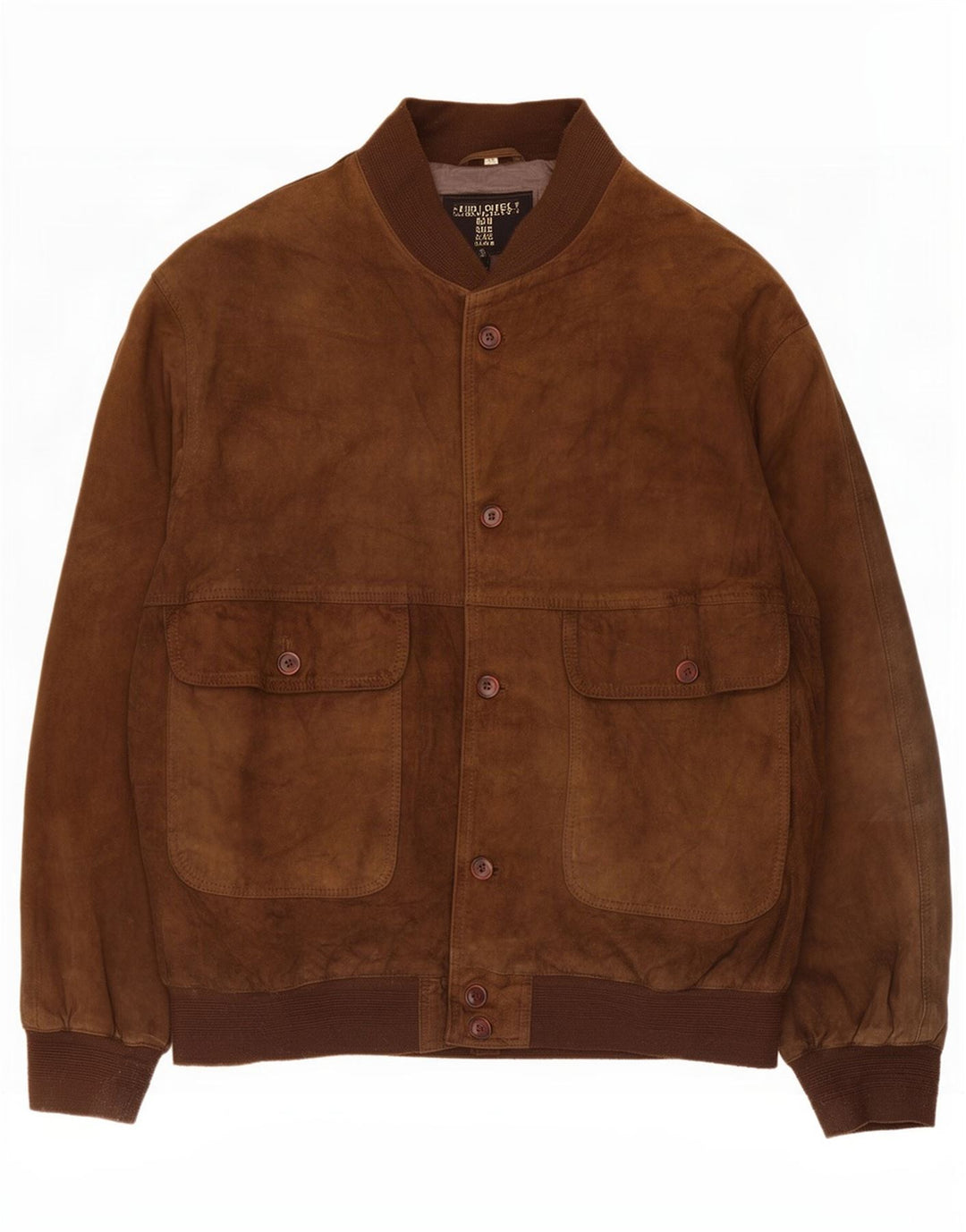 Vintage męska zamszowa kurtka bomber IT 56 3XL brązowa skóra