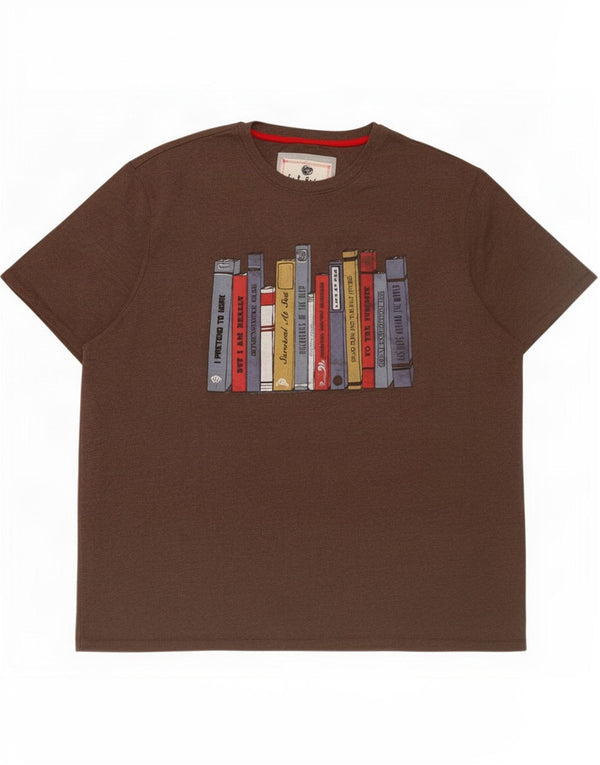 Męska koszulka z grafiką Fat Face, 2XL, brązowa bawełna