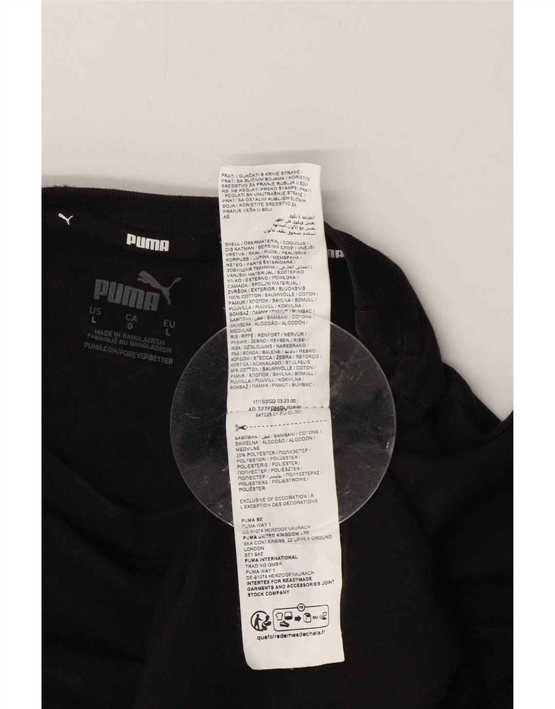 Puma Męski zwykły T-Shirt Top, duży, czarny, bawełniany