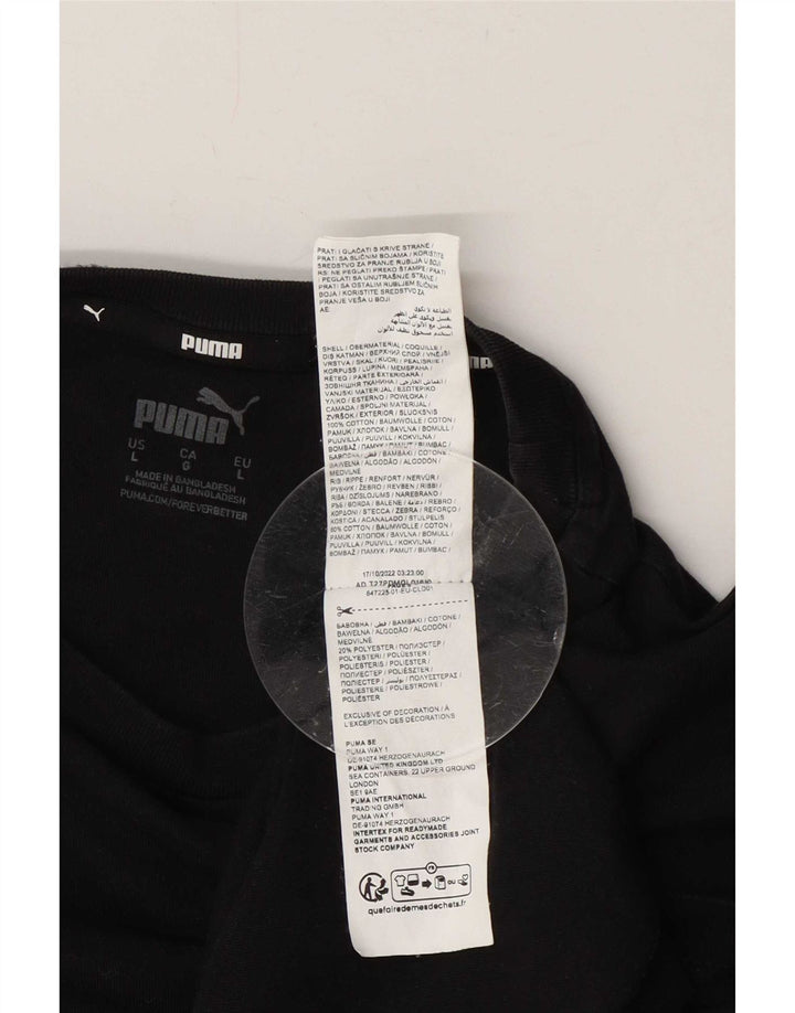 Puma Męski zwykły T-Shirt Top, duży, czarny, bawełniany