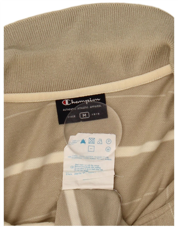 Męska koszulka polo Champion, średnia, beżowa, bawełniana w paski